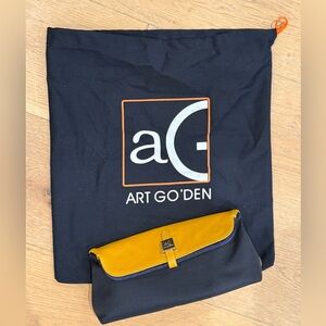 Art Go'Den Yellow and Navy Clutch.